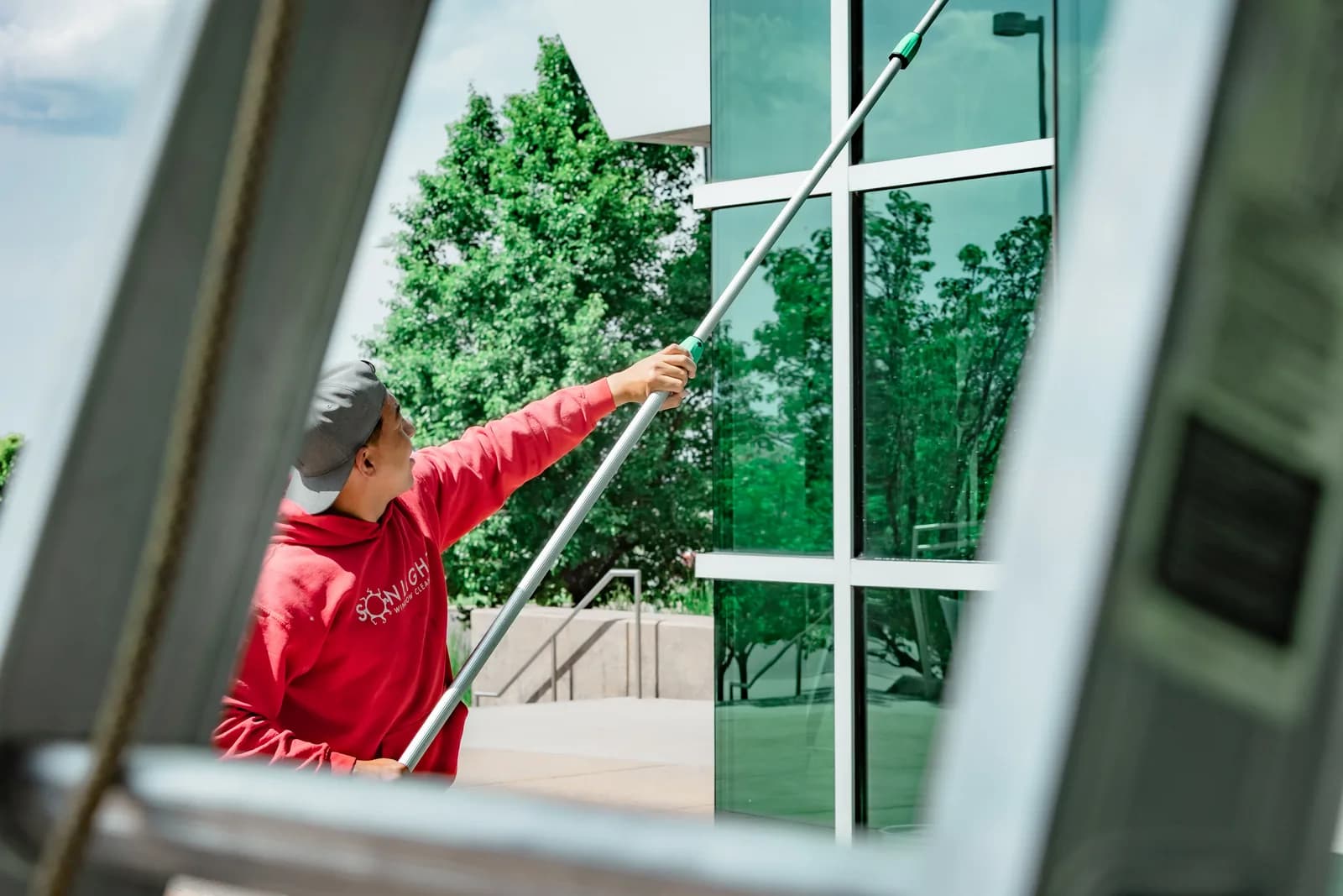Sonlight Window Cleaning team at work on a Colorado commercial property — Thornton, Colorado